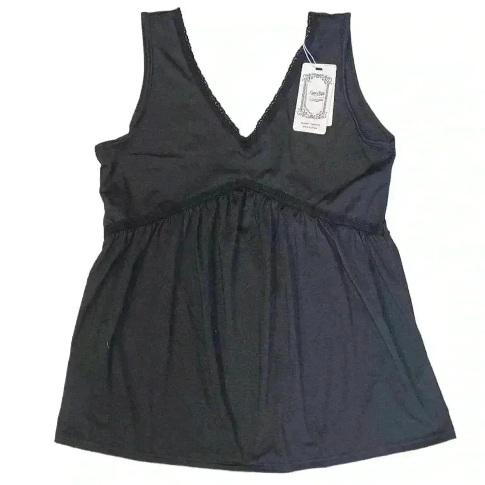 Coeur De Vague  Black Tank Sleeveless Top Size Medium
